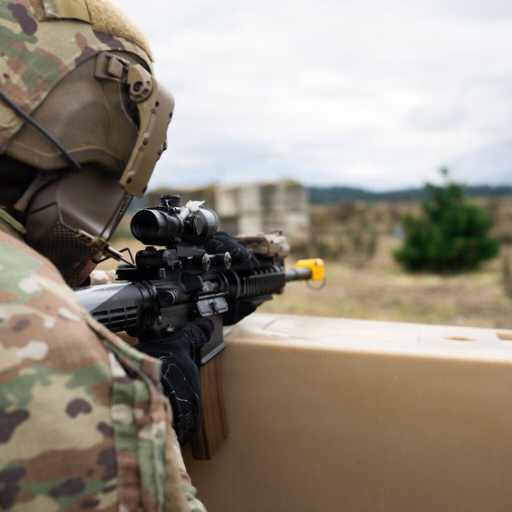 Photo of a soldier about to take a shot