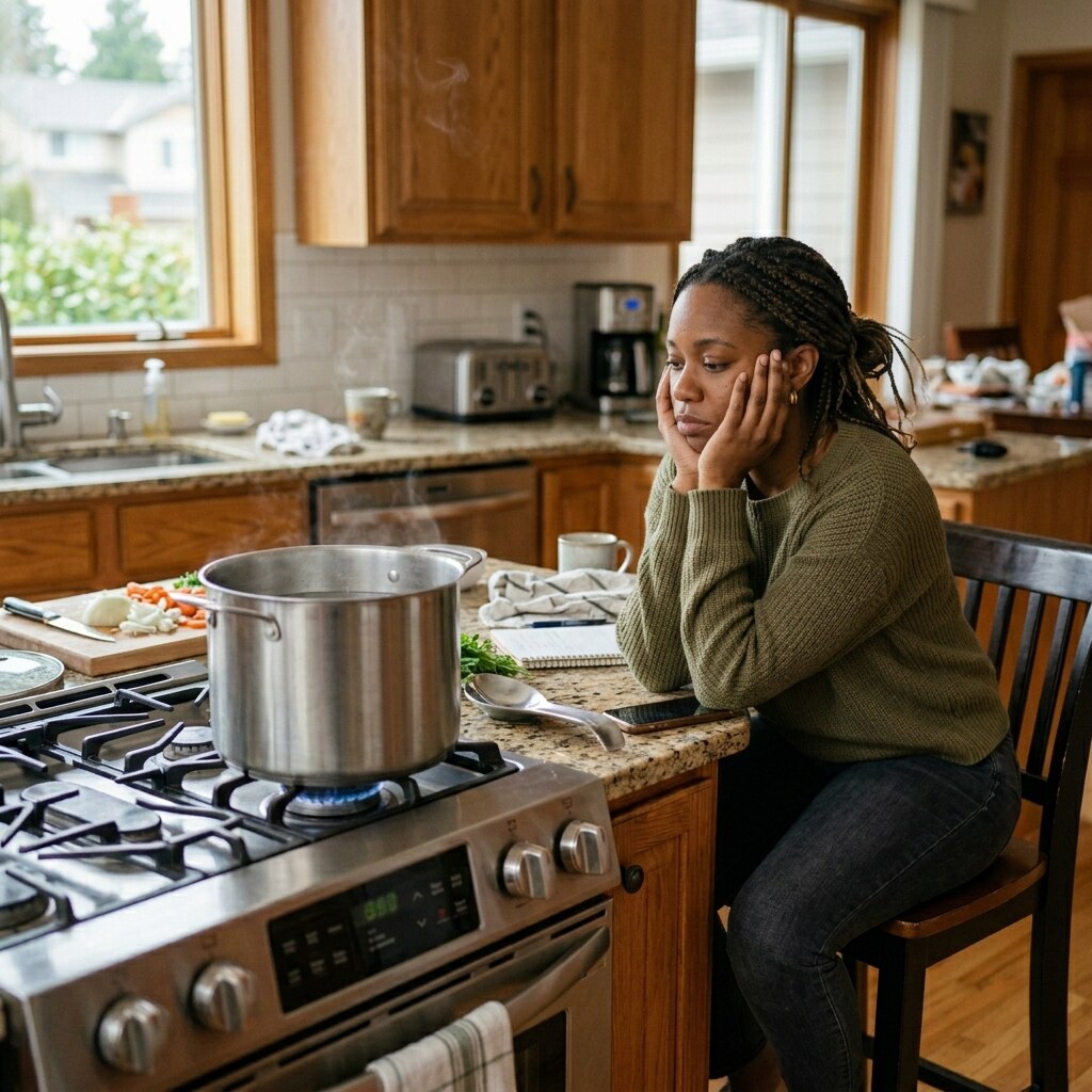 Generated image of a woman watching a pot