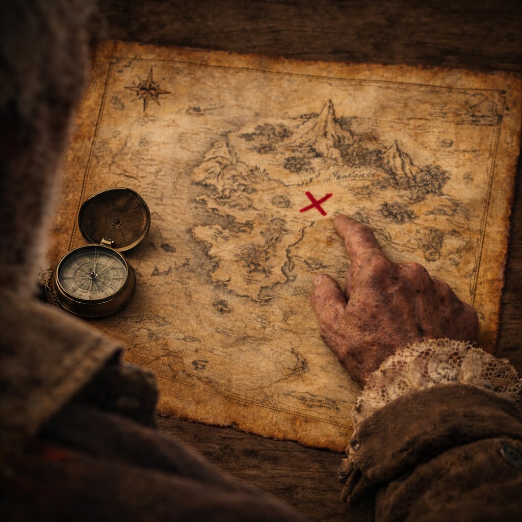 Generated image of a treasure map